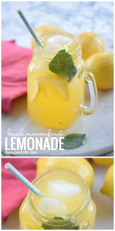 Stay Cool With A Yummy And Refreshing Drink. Try This Basil Passionfruit Lemonade Recipe Via Remodelaholic.com