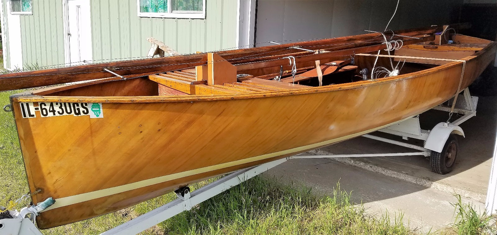 1956 Thistle Sailboat Spectacular Wooden 17' With Trailer 