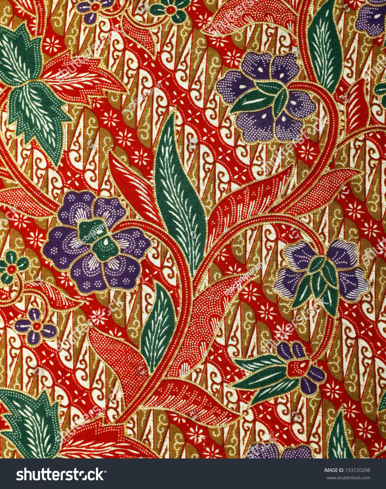 Fabric Floral  Batik  Pattern Stock Photo 193720298 