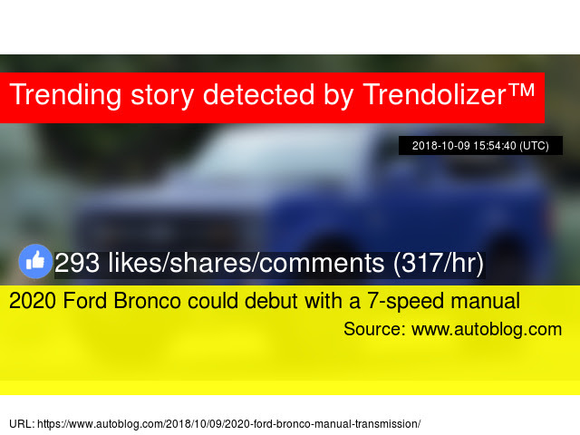 2020 Ford Bronco Could Debut With A 7 Speed Manual
