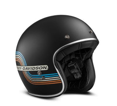 Retro Tank Stripe B01 3 4 Helmet  Black Label Official 