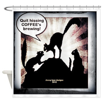 Funny Coffee Cats Shower Curtain