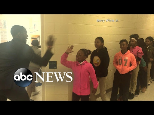 Teacher Greets Each Student With A Personalized Handshake - Video