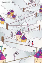 Telegraph pole, Electric wire, Power line, Wire, Risky, On clouds