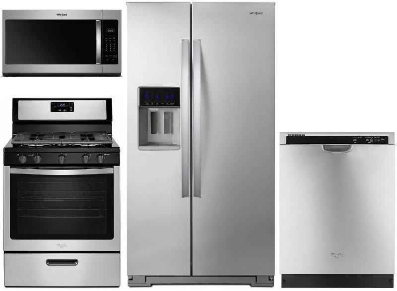 Whirlpool 4 Piece Gas Kitchen Appliance Package with ...