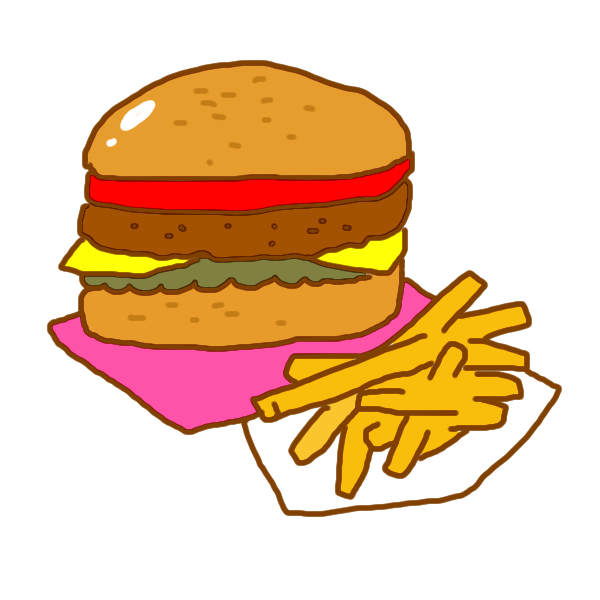 ハンバーガーのイラスト かわいいフリー素材が無料のイラストレイン