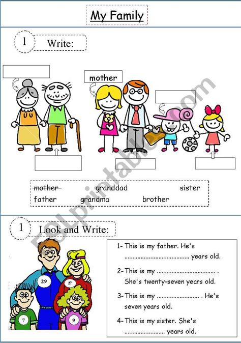  my family esl worksheet by serenity33 my family worksheet