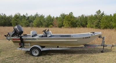 ... 17' Used Aluminum Bass Boat &amp; Trailer for Sale - South Carolina