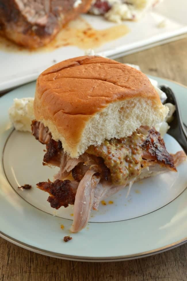 Low and Slow Mustard Glazed Blade Pork Roast - Sugar Dish Me