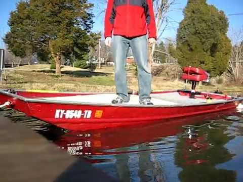 Jon boat decking project 3/8 plywood test - YouTube