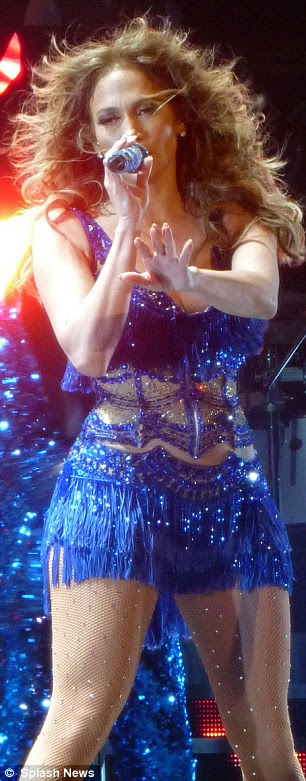 Giving it her all: It was only a rehearsal in Portugal on Thursday, but Jennifer Lopez brought her A game