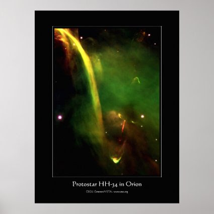 Protostar HH34 near Orion - outer space astronomy Poster