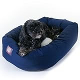 Majestic Pet 24-Inch Sherpa Bagel Bed for Pets, Blue