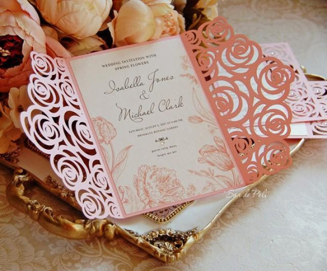 Download Roses Wedding Luxery Card Template Cutting File C113 (svg, Dxf, Ai, Eps, Png, Pdf) Laser Cut ...