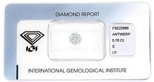Original-Foto 1, DIAMANT BRILLANT IGI LUPENREIN RIVER VG VG VG