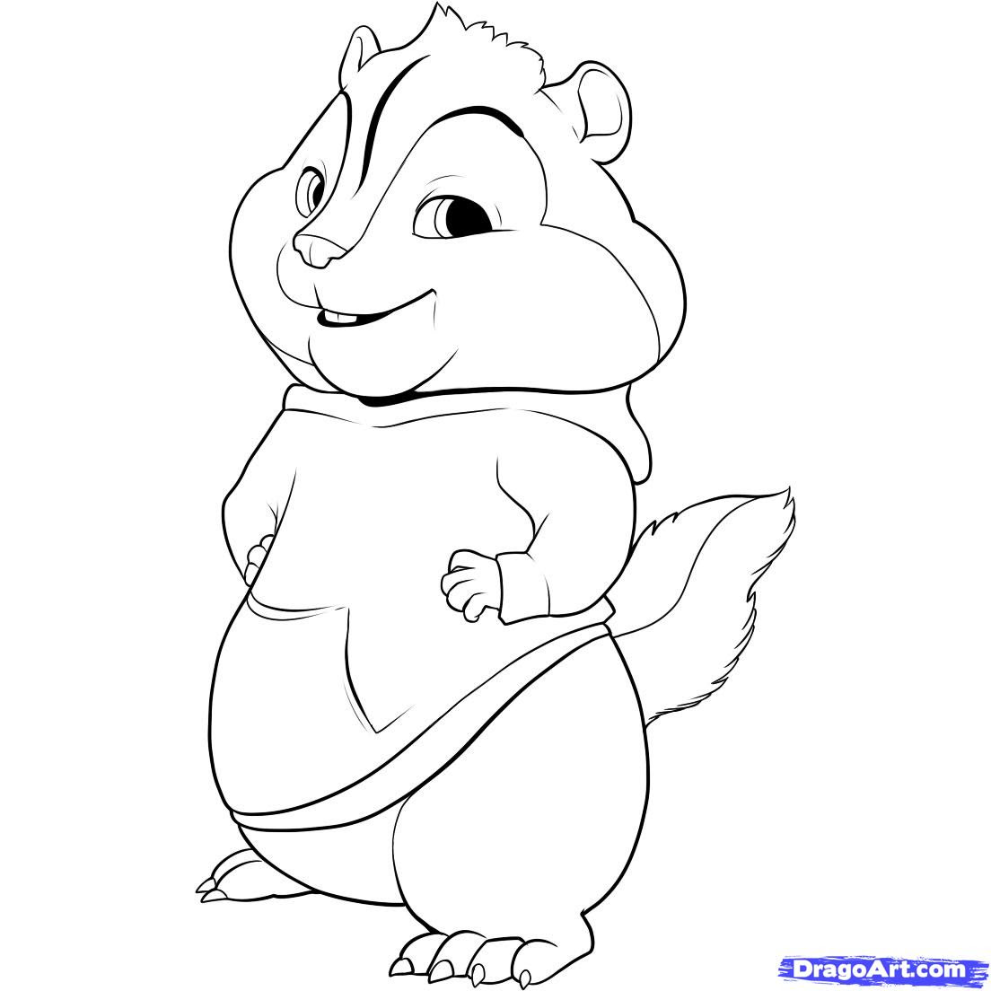 Image Coloriage chipmunks gratuit