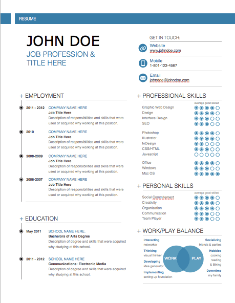 MacTemplates.com Products Pages Modern Resume Template
