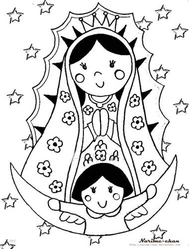 Our Lady Of Guadalupe  coloring page  Blessed Mother Mary  Pinterest