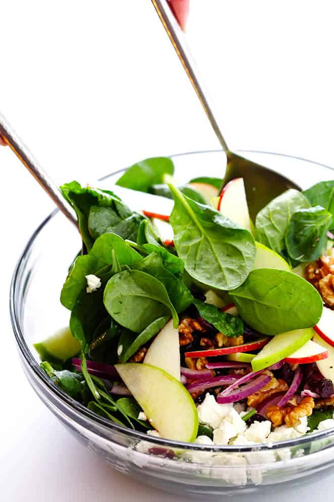 My Favorite Apple Spinach Salad | Gimme Some Oven