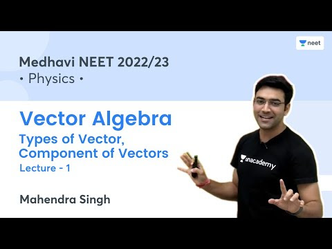 Vector Algebra | Types of Vector, Component of Vectors | L1 | Medhavi NEET 2022/23 | Mahendra Singh