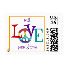 Karate Kat peace-and-love--to personalize stamp