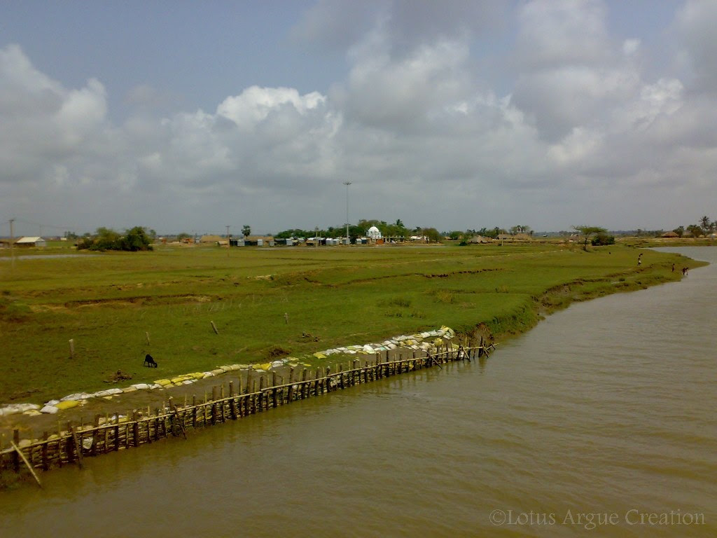 Bhusandheswar Temple is visible from the Bridhe