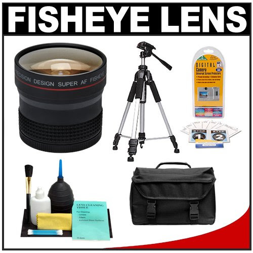 Precision Design 0.25x Fisheye Lens Kit with Case and Tripod for Nikon, Canon, Pentax, Olympus & Sony Digital SLR Cameras