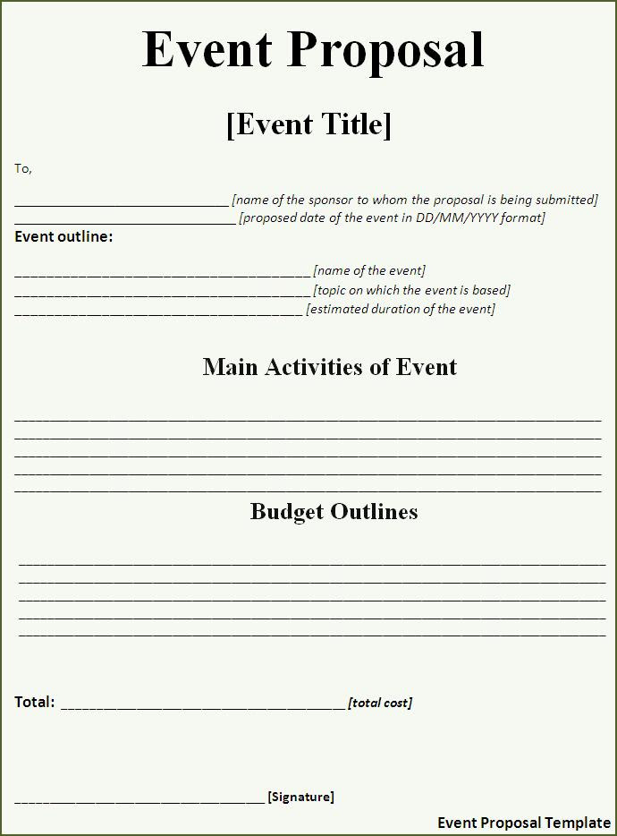Event Proposal Template  Word Templates