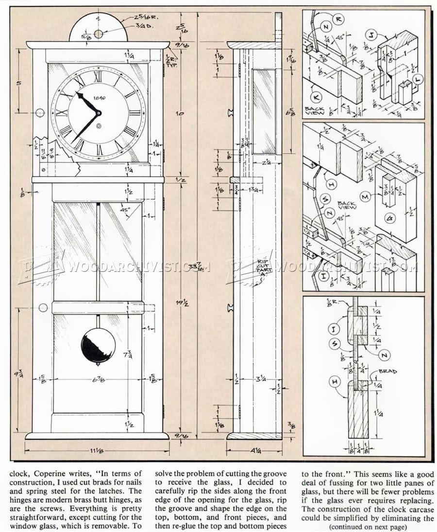 shaker wall clock plans • woodarchivist