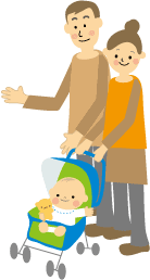 ベビーカー 赤ちゃんとママ 無料イラスト フリー素材