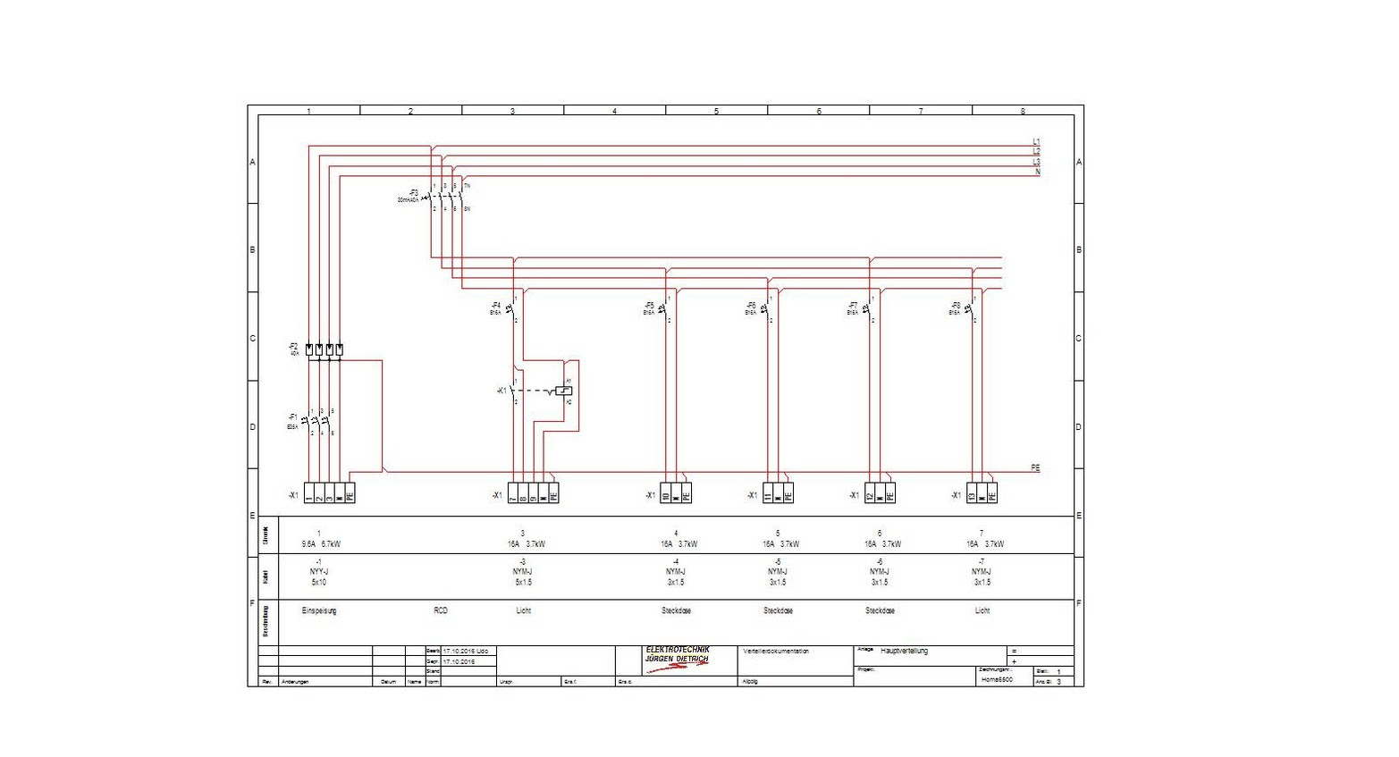 Schaltplan Hausinstallation