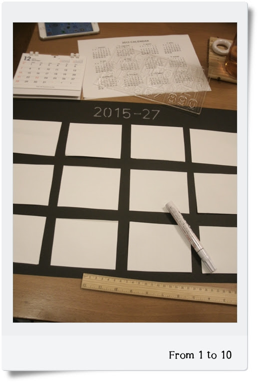 セリアの四つ切黒画用紙で From 1 To 10