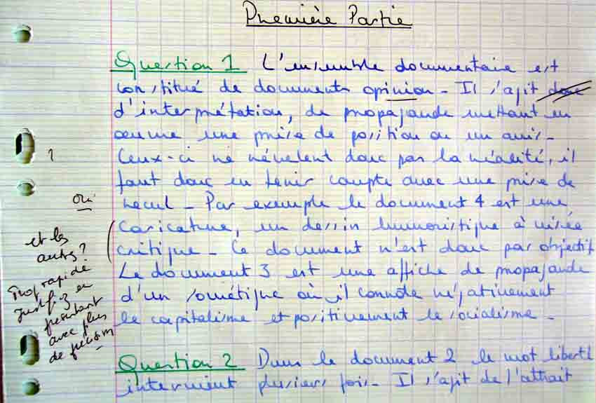 Exemples De Copies Corrigees