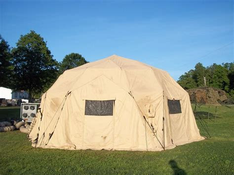 military tent base   tan easy   surplus