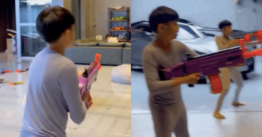 
                                    'Cậu cả' sinh ra ở vạch đích nhà Cường Đô La giải trí thế nào cuối tuần, clip 22 giây đủ nói lên tất cả!