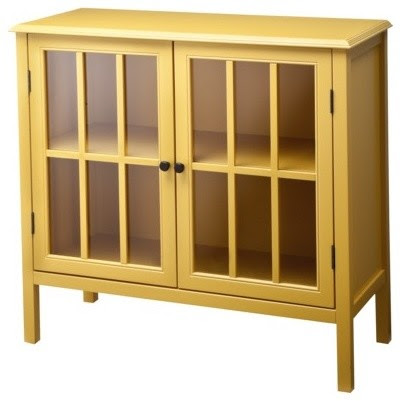 Accent Storage Bookcase Cabinet, Yellow - modern - storage units ...
