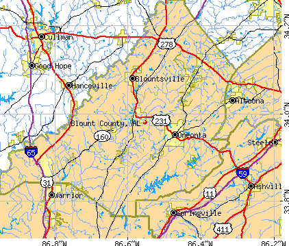 Blount County Alabama Map