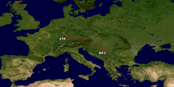 http://www.gcmap.com/map?P=beg-str&MS=bm&MR=240&MX=720x360&PM=*