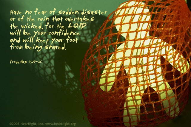 Inspirational illustration of Proverbs 3:25-26