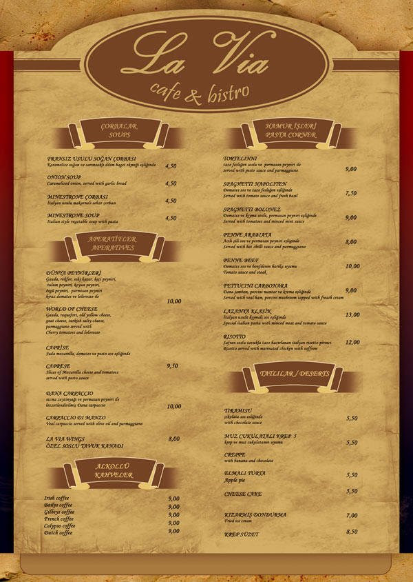 Ideas to make a restaurant menu design and restaurant 