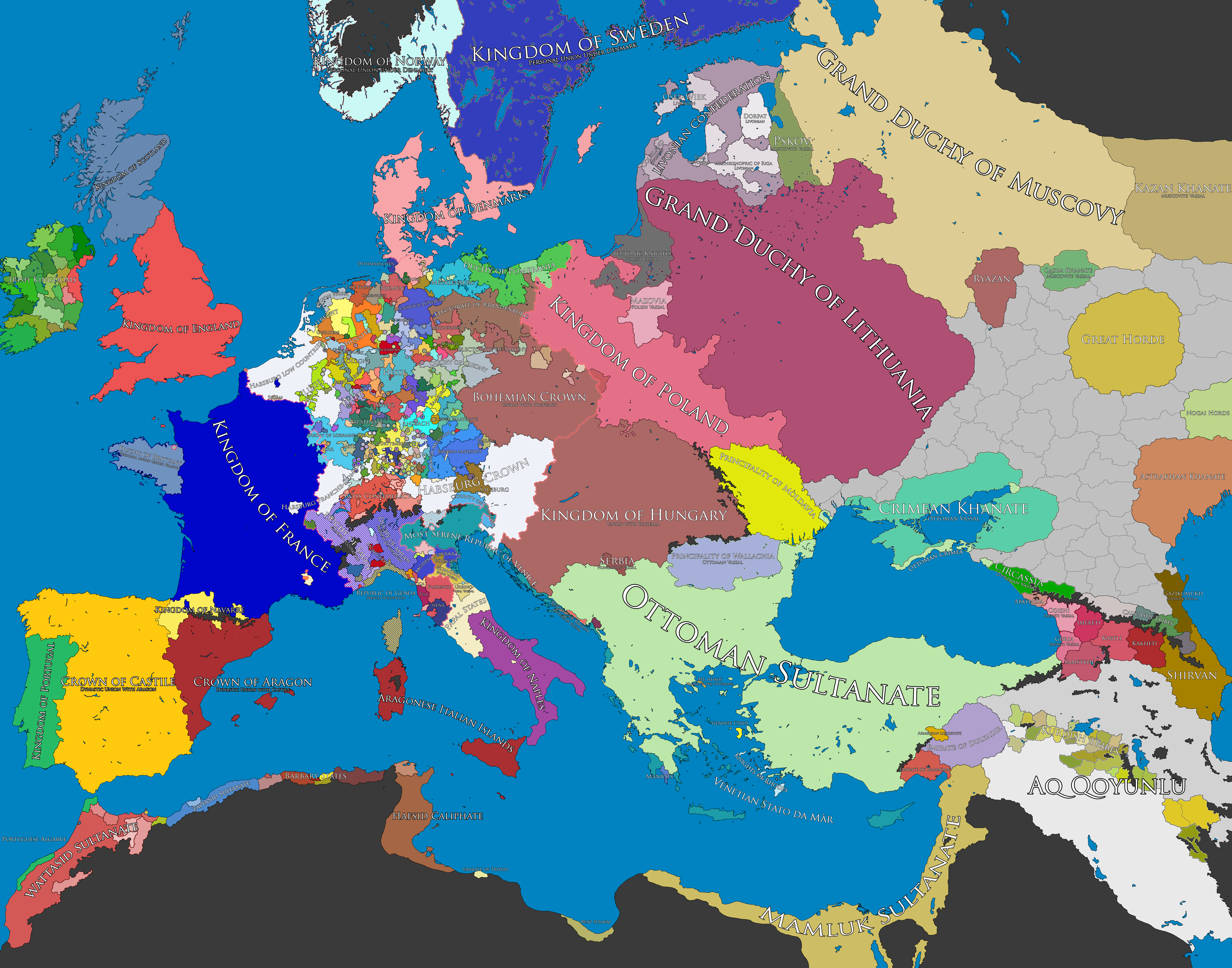 Map Of Europe In 1500 Map of Europe, 1500 AD – Brilliant Maps