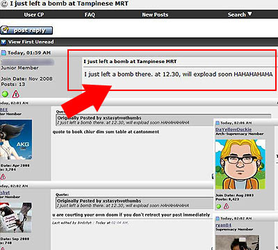 Bomb Hoax in Popular Singapore Forum, EDMW | A L V I N O L O G Y