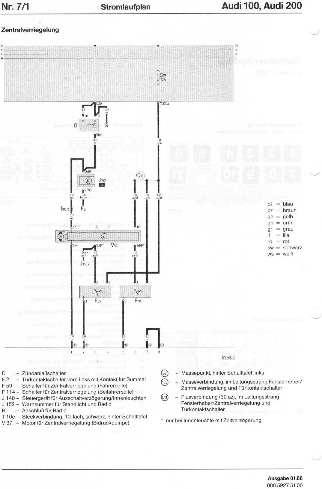 Audi 100/200 Factory Wiring Diagrams