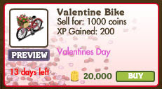 XhUjn FarmVille Limited Edition Valentines Day Decorations: Heart Pool, Heart Candy Gnome & Valentine Bike