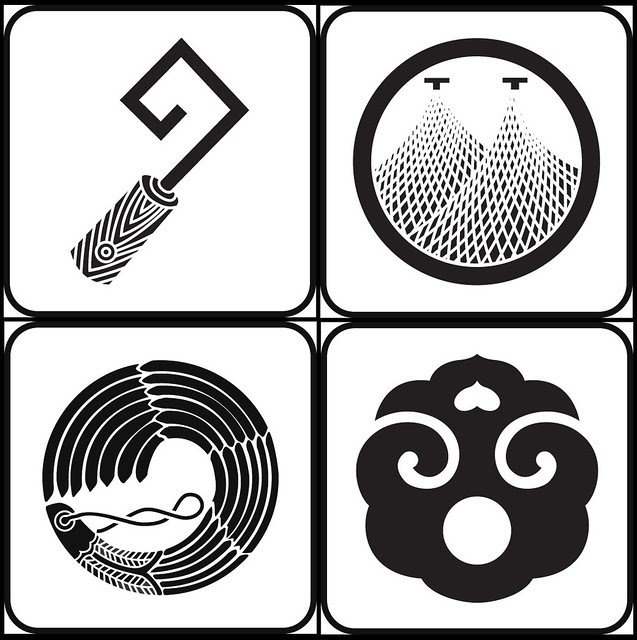 kagi, marunifutatsuami, haboki, choban (furnishing - kamon)