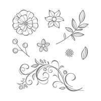 Falling Flowers Clear-Mount Stamp Set