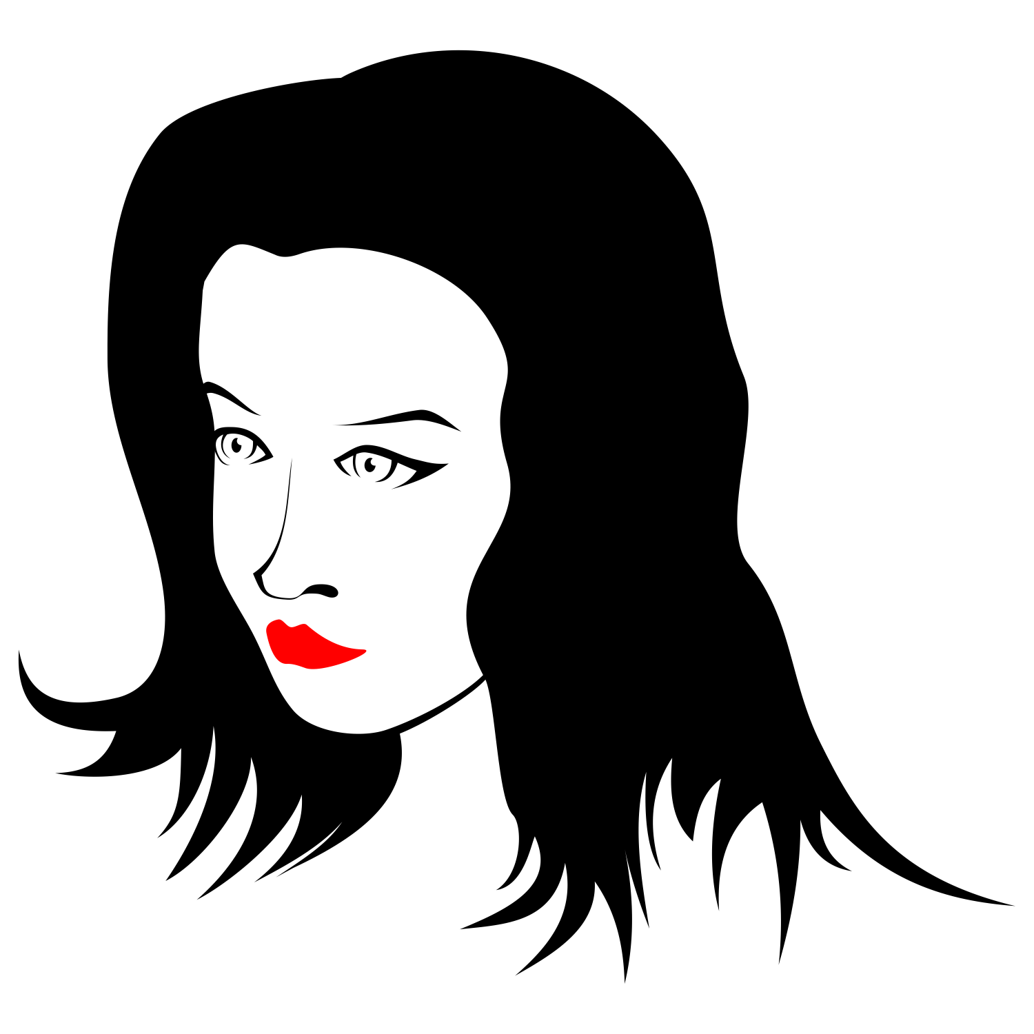 Download Vector for free use: Woman's face