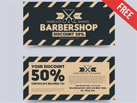 Our pool of graphic artists made . barbershop free gift certificate psd template by mockupfreeco on