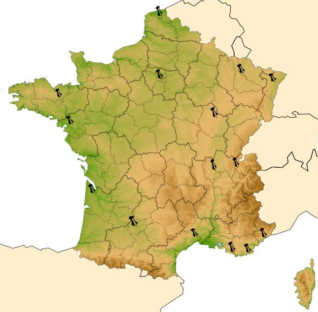 Cartes De France Régions Villes Fleuves Massifs