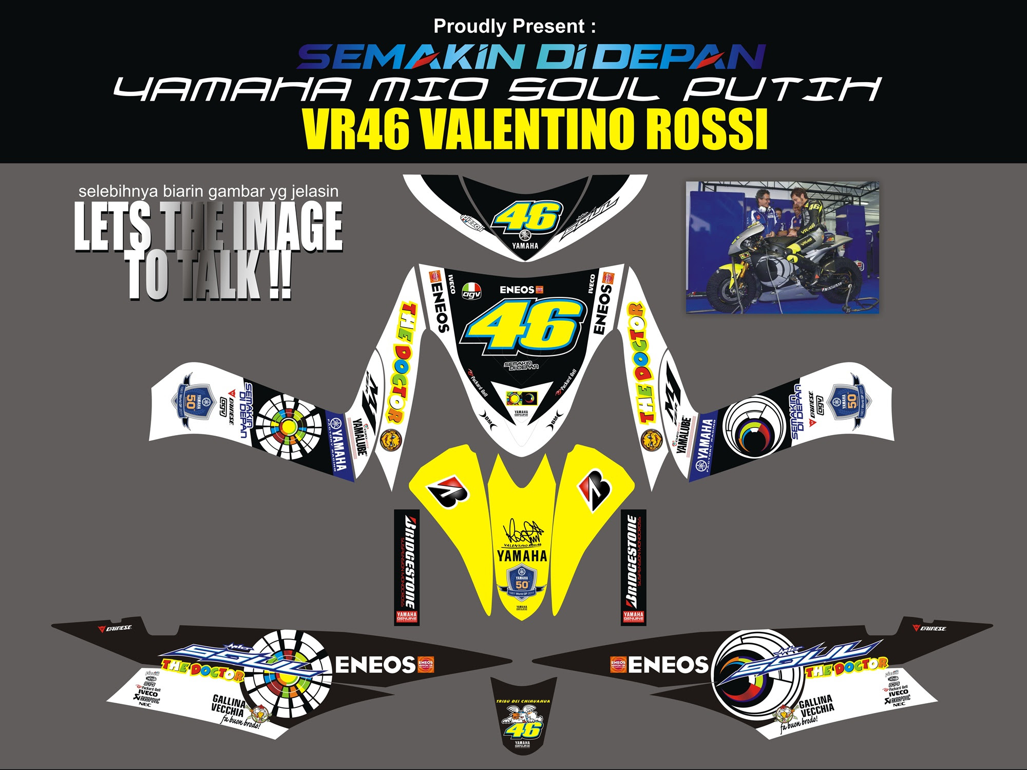 Striping Motor Mio Soul Valentino Rossi Apien Sticker
